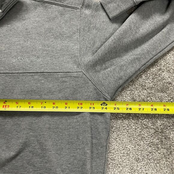 Columbia Hart Mountain Jacket Men XL Gray Fleece 1/4 Zip High Neck Logo Hiking - Picture 8 of 10